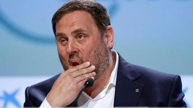 El vicepresidente económico de la Generalitat, Oriol Junqueras, durante su intervención en las jornadas del Círculo de Economía / EFE