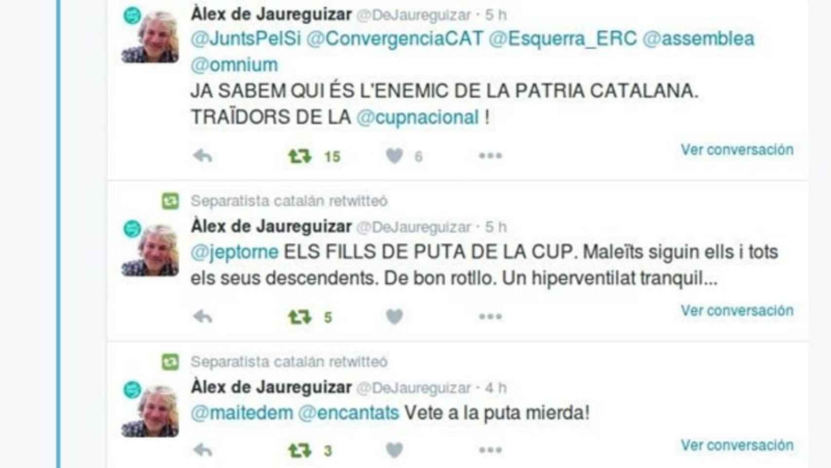 Tuits insultantes de Àlex de Jaureguizar