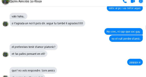 Pantallazo de una de las conversaciones aportadas por una de las presuntas víctimas de Amorós / CEDIDA