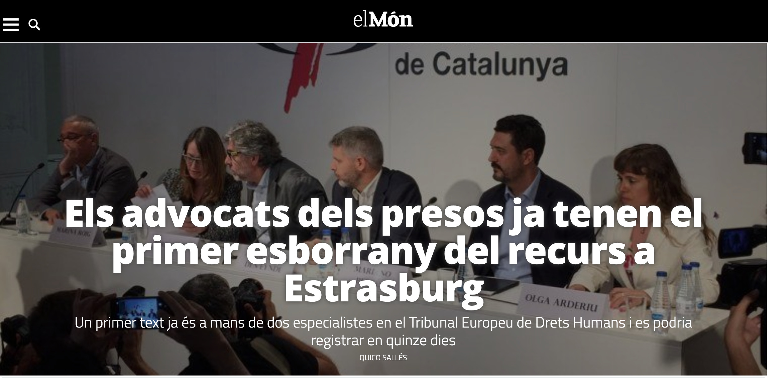 Portada de 'El Món' del 1 de junio de 2021 / EL MÓN