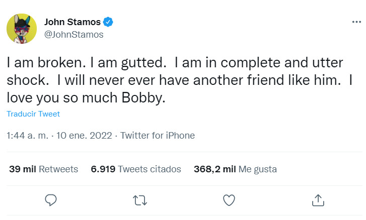 Tuit de John Stamos