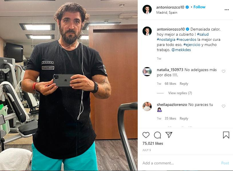 Antonio Orozco en el gimnasio / INSTAGRAM