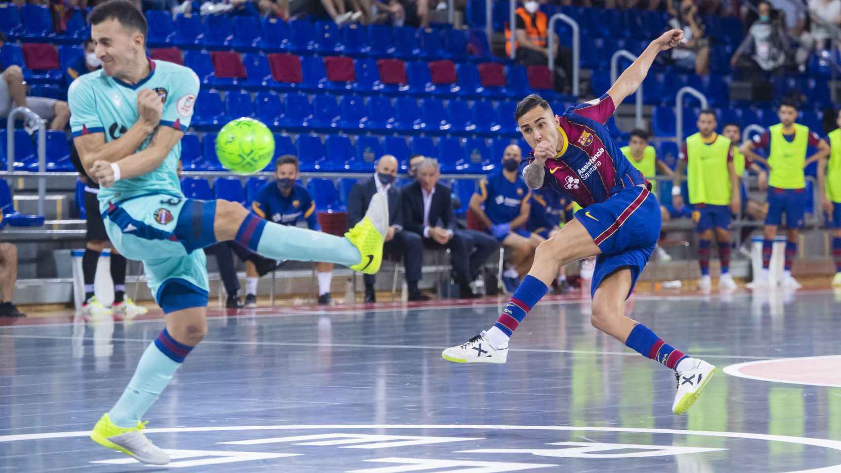 Aicardo, del Barça de fútbol sala, en la final de la LNFS ante el Levante en el Palau / FCB