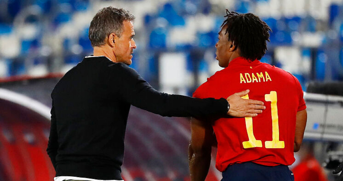 Luis Enrique y Adama Traoré con la selección española / Redes