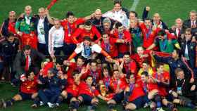 La selección española celebra el Mundial 2010 / EFE