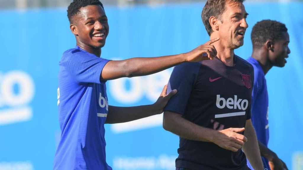 Ansu Fati en un entrenamiento del Barça / FC Barcelona