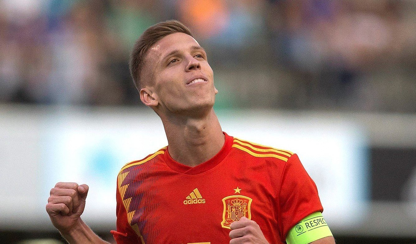 Dani Olmo celebra un gol con la selección española sub 21 / EFE