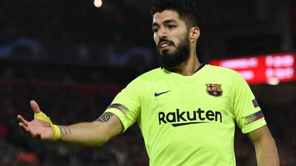 Una foto de Luis Suárez durante el Liverpool - Barça / EFE