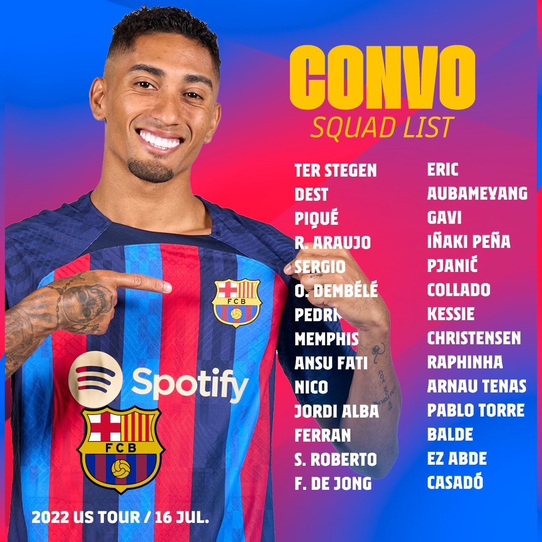 Lista de convocados para la gira americana / FCB