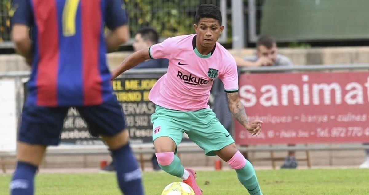 Gustavo Maia, en un partido con el Barça B / FCB