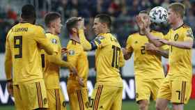 Eden Hazard celebrando un gol de Bélgica contra Rusia / EFE