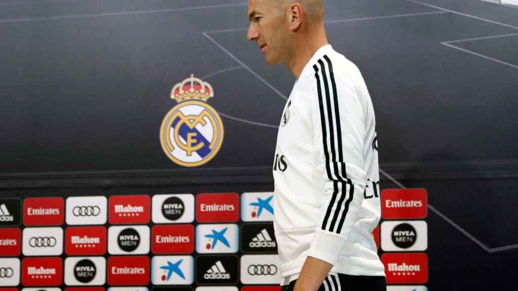 Zinedine Zidane en una rueda de prensa con el Real Madrid / EFE