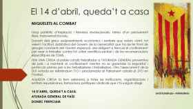 Miquelets al combat convocan una huelga general el 14 de abril / TWITTER