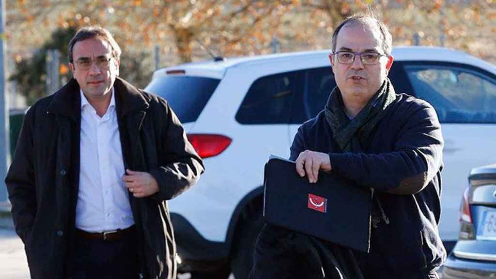 Josep Turull y Jordi Rull a su llegada ayer a Soto del Real / EFE