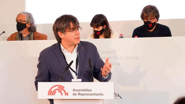 Carles Puigdemont, expresidente catalán huido, en el autodenominado Consejo por la República / EP