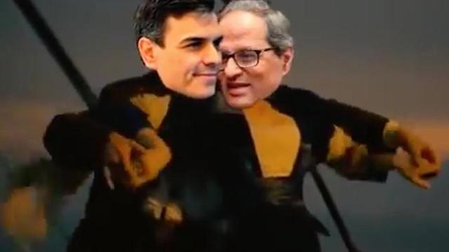 Pedro Sánchez y Quim Torra, como Leonardo DiCaprio y Kate Winslet en Titanic