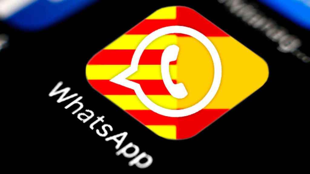 Bandera catalana y española integrada con el logo de Whatsapp / FOTOMONTAJE DE CG