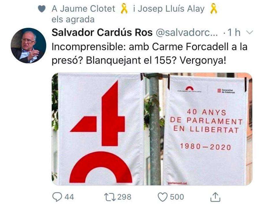 Imagen fake distribuida por Salvador Cardús en las redes sociales