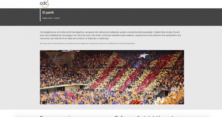 Apartado 'El partit' de la web de CDC / CONVERGENCIA.CAT