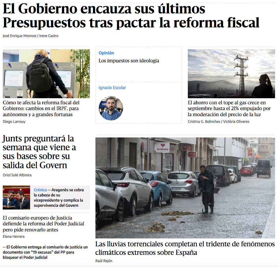 Portada de 'El Diario' de 30 de septiembre de 2022 