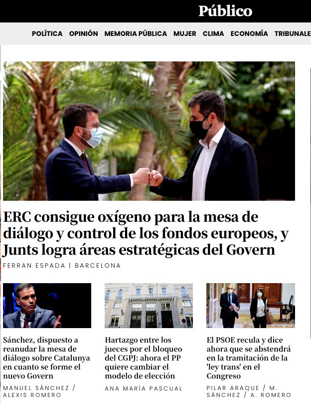 Portada de 'Público' del 18 de mayo de 2021 / PÚBLICO