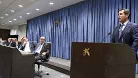 El presidente de CEOE, Antonio Garamendi, en su conferencia ante el empresariado catalán / CECA