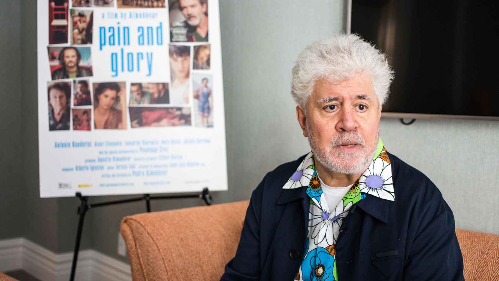 Imagen de Pedro Almodóvar durante la promoción de su película 'Dolor y gloria' en Estados Unidos / EFE