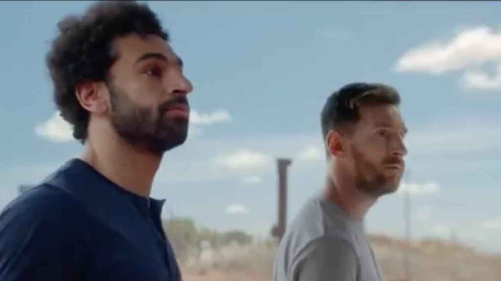 Salah y Messi en una campaña promocional