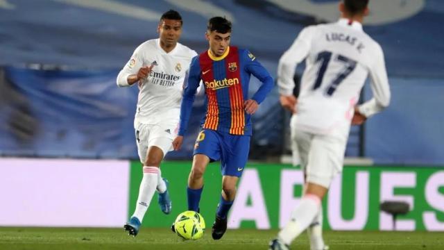 Pedri, en el Real Madrid-Barça de la pasada temporada / EFE