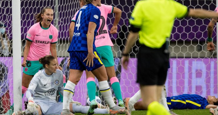 Alexia Putellas celebrando su gol en la final de la Champions League contra el Chelsea / FCB