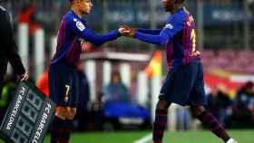 Una foto de Coutinho entrando al partido ante la Real Sociedad por Dembelé / EFE