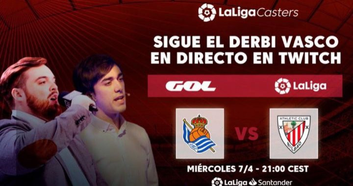 Cartel de la Liga anunciando el partido por Twitch / La Liga