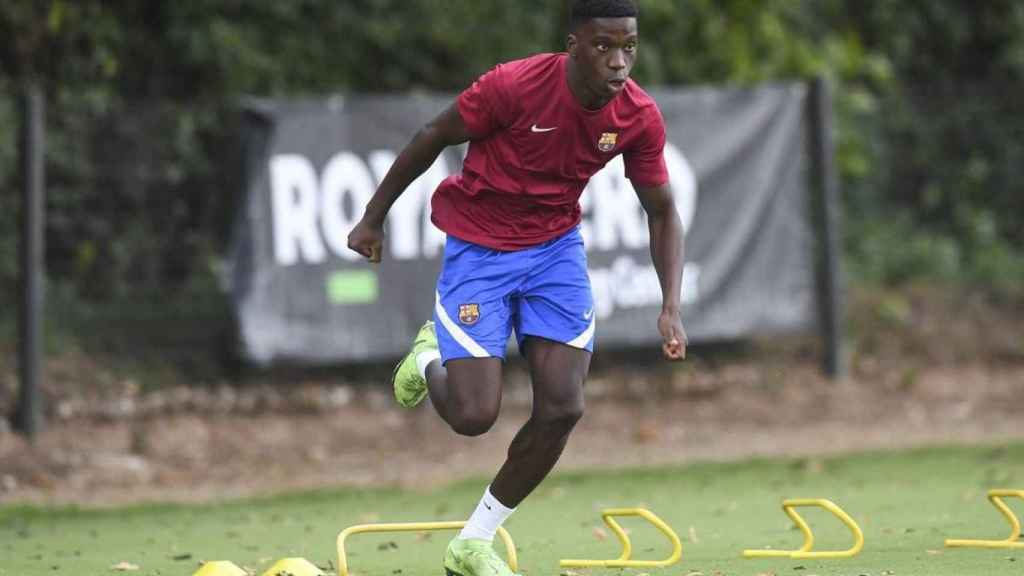 Ilaix Moriba entrenando con el Barça B / FC Barcelona