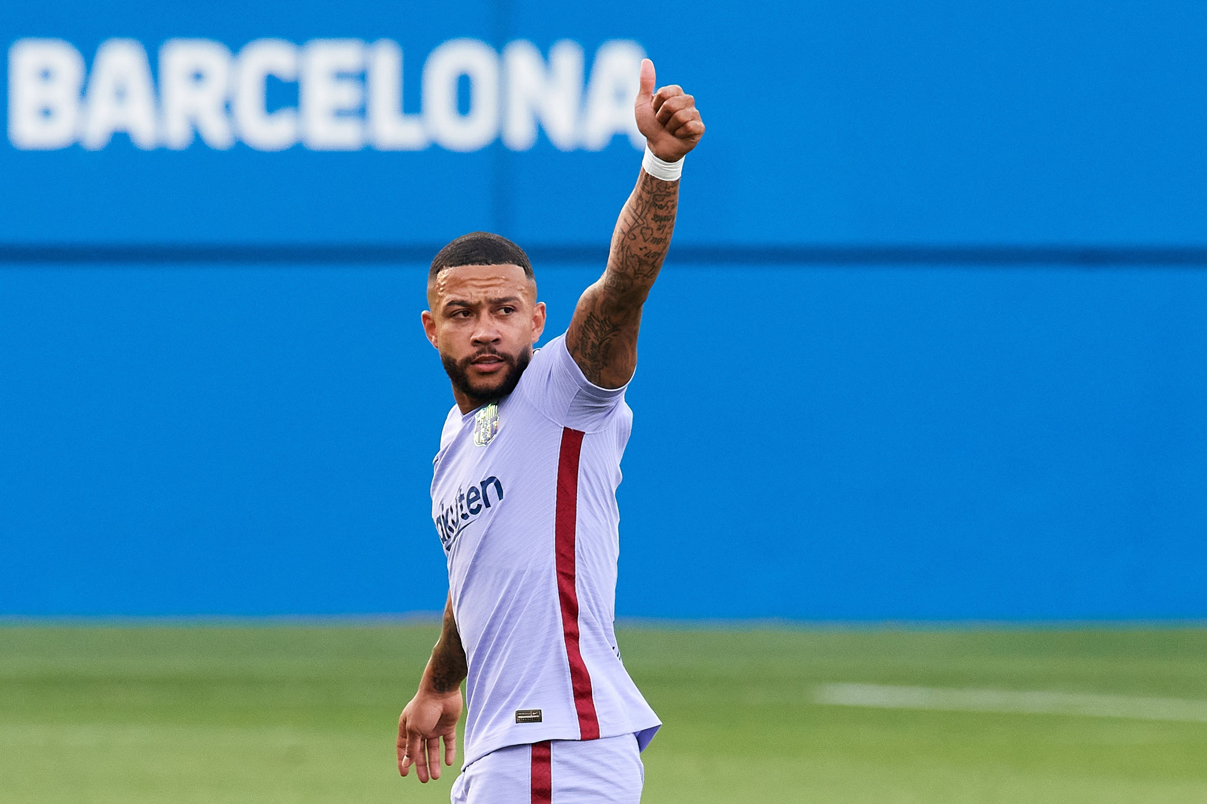 Memphis Depay celebrando su gol con el Barça / FC Barcelona