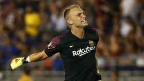 Jasper Cillessen celebrando una parada con el Barça / EFE