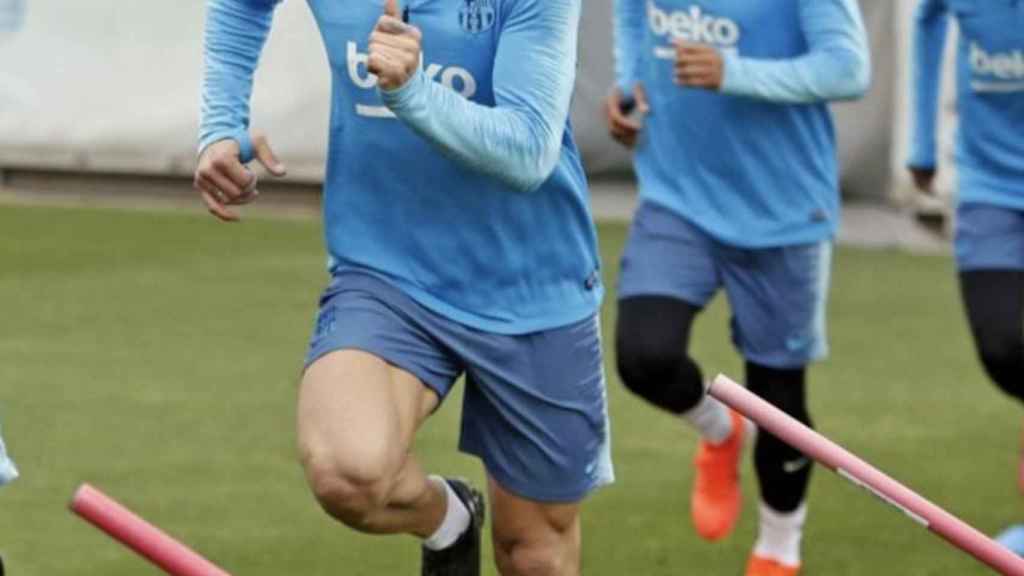 Una foto de Luis Suárez durante un entrenamiento del Barça / FCB