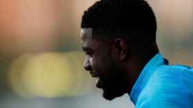 Samuel Umtiti en un entrenamiento con el FC Barcelona / EFE