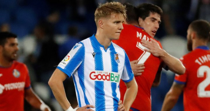 Odegaard, en un partido con la Real Sociedad | EFE