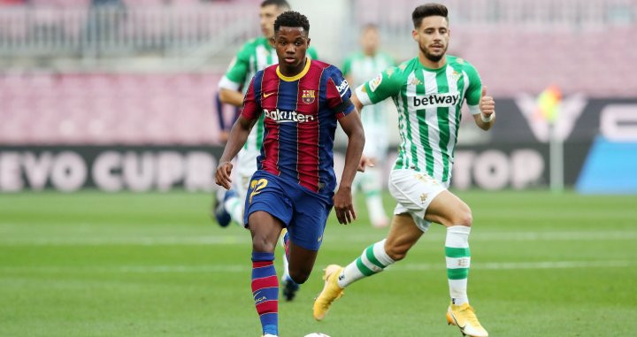 Ansu Fati durante el Barça-Betis de este sábado / FC Barcelona