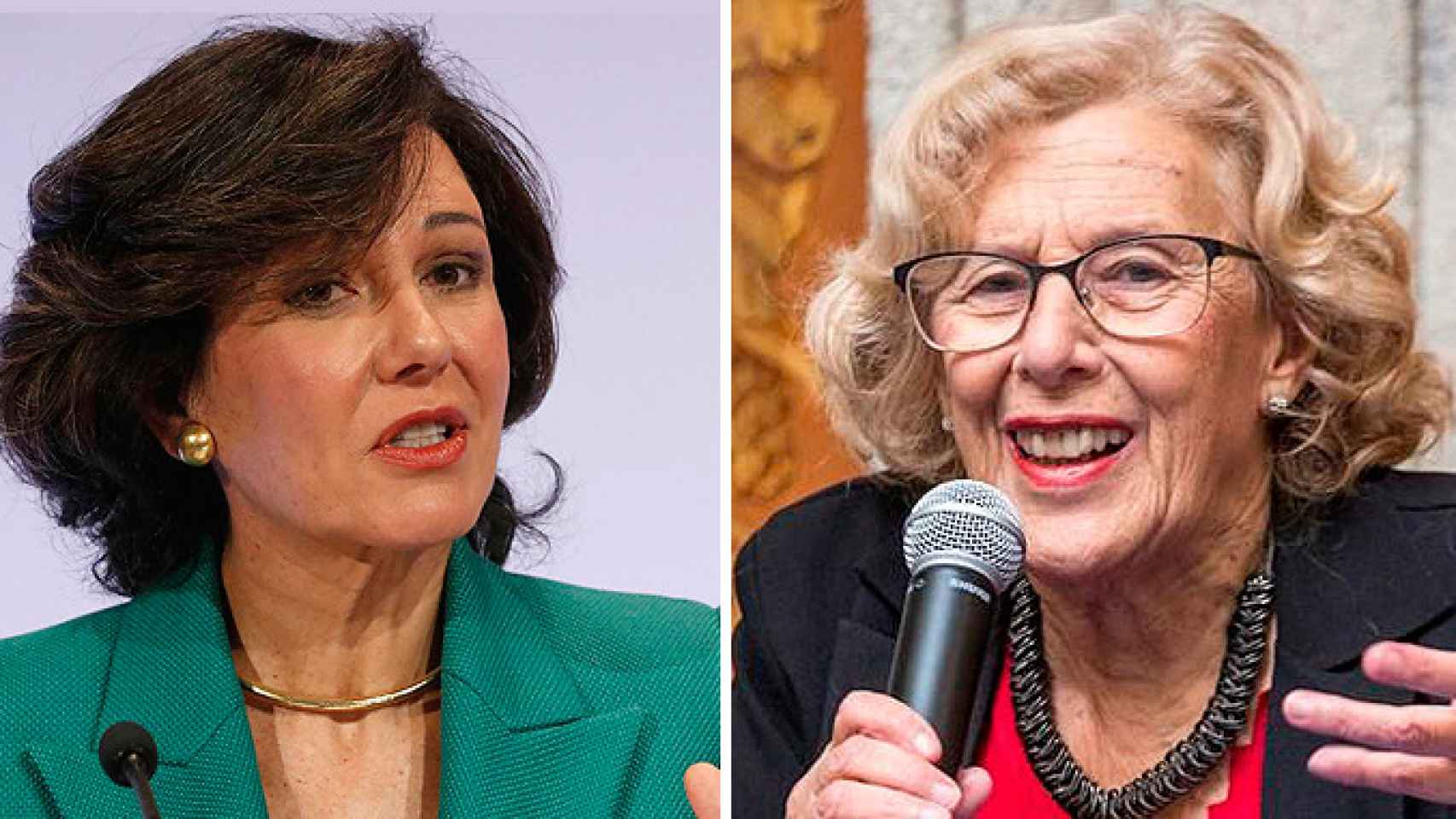 Ana Botín, presidenta del Santander, y Manuela Carmena, alcaldesa de Madrid / FOTOMONTAJE CG