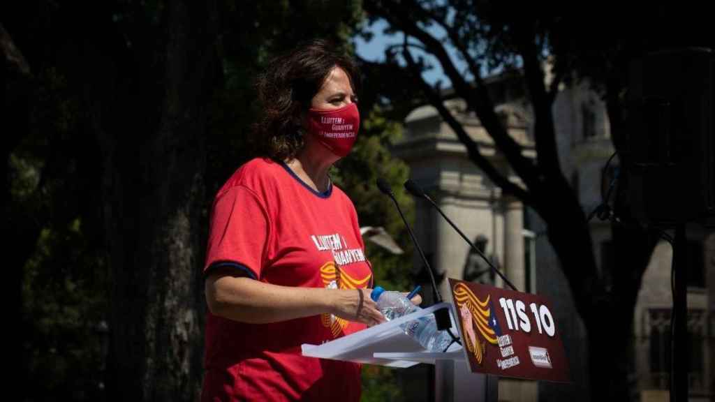 La presidenta de la ANC, Elisenda Paluzie, durante una rueda de prensa / David Zorrakino (EP)