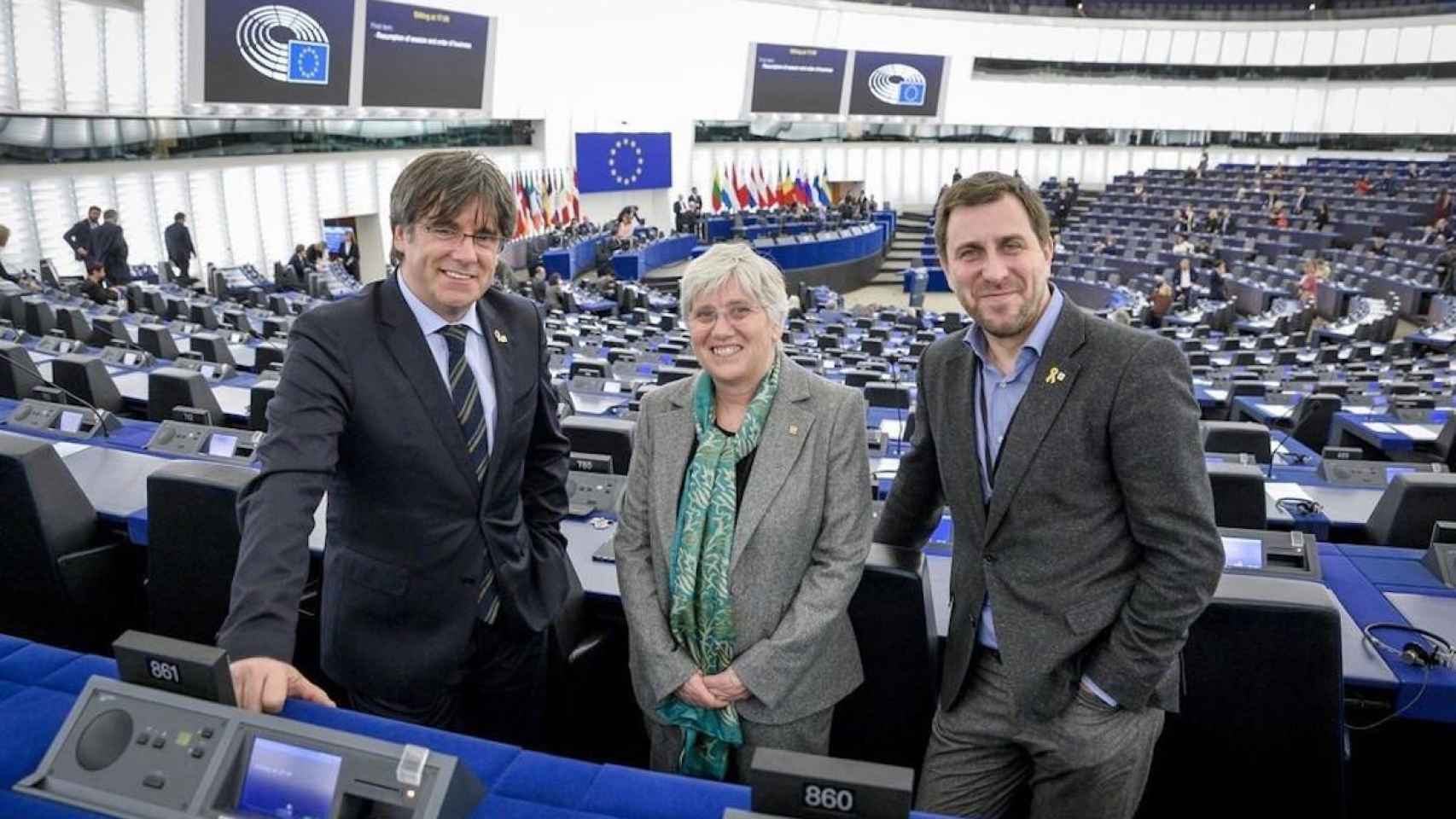 Puigdemont, Comín y Ponsatí en la Eurocámara / EP