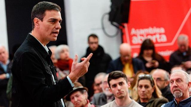Pedro Sánchez, secretario general del PSOE, durante un acto de su partido / EFE