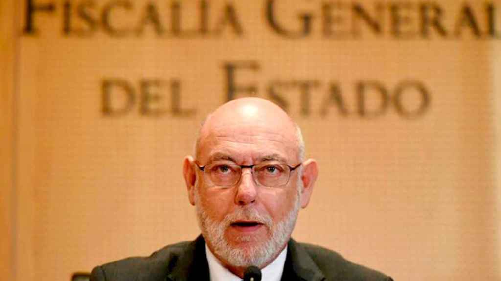 El fiscal general del Estado, José Manuel Maza, durante su comparecencia para explicar las vías contra el 'procés' / EFE