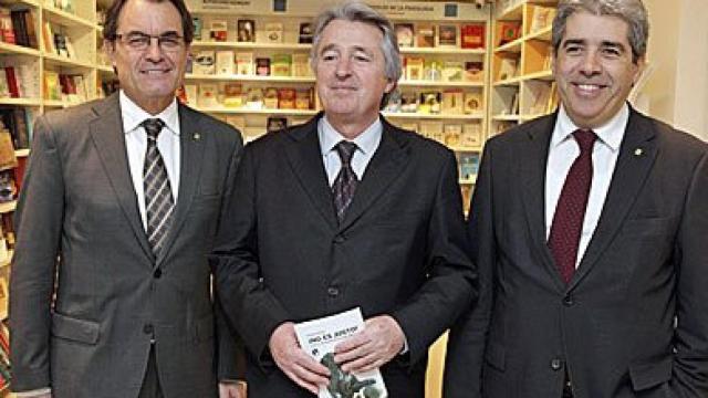 Artur Mas, Antoni Rovira y Francesc Homs, durante el acto de este martes