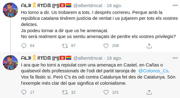 Tuit de Albert Donaire hablando de colonialismo / TWITTER