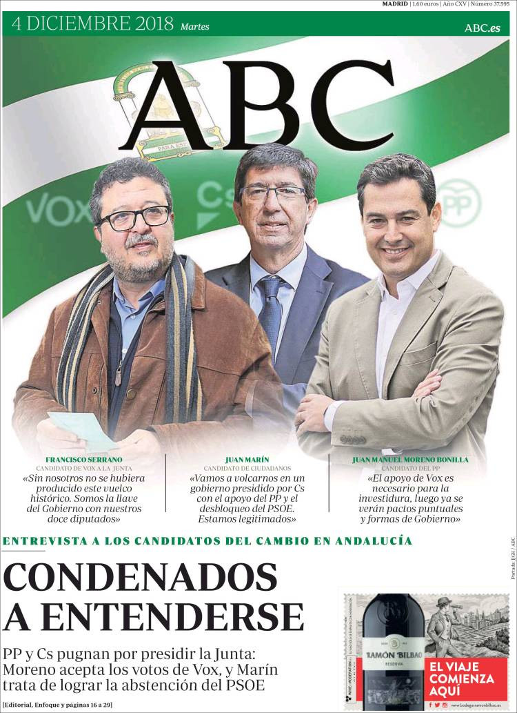 Portada de ABC de este martes