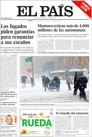 Portada de 'El País' del 5 de enero de 2018 / CG