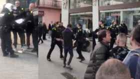 Tres imágenes del altercado en una procesión de Semana Santa en El Vendrell / CG