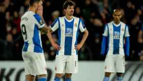 Jugadores del Espanyol en el partido contra el Wolves / EFE